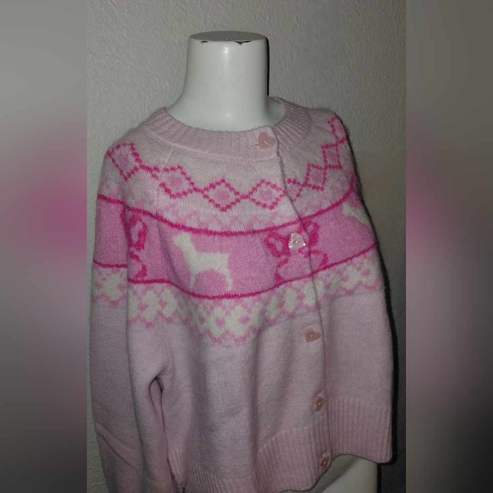 PINK Victoria's Secret Light Pink Cardigan with Pattern